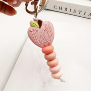 Teacher Appreciation Gift Silicone Abacus Bead Keychain Phone Charm - TEACH Apple Pendant Bag Accessory Car — view 11