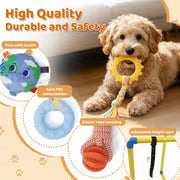 Puppy Play Gym With 8 Hanging Toys For Small Dogs, Indoor Jungle Activity Center With PVC Frame & Bungee Straps — view 8
