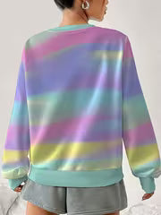 Casual Women'S Round Neck Long Sleeve Sweatshirt, Everyday Versatile Comfortable Top, Loose Basic Style, Home — view 4