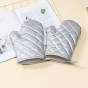 4Pcs Oven Mitts with Pot Holders， Heat Resistant Cotton Microwave Gloves， Kitchen Mitts for Baking Cooking BBQ — view 8