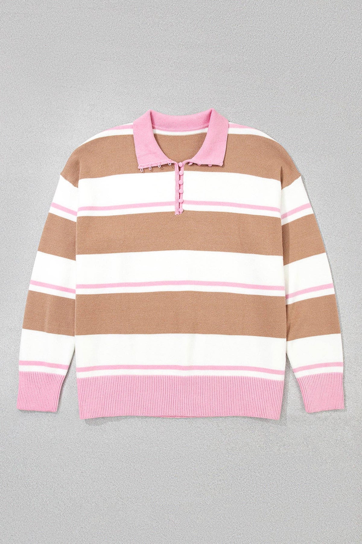 The Corner Table | Stripe Colorblock Collared Sweater, Plus Size — view 2 of 4