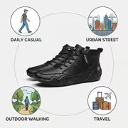 GREKS Side Zipper Lace Up Mid Top Casual Boots for Men Comfortable Anti-Slip Walking Footwear — view 10