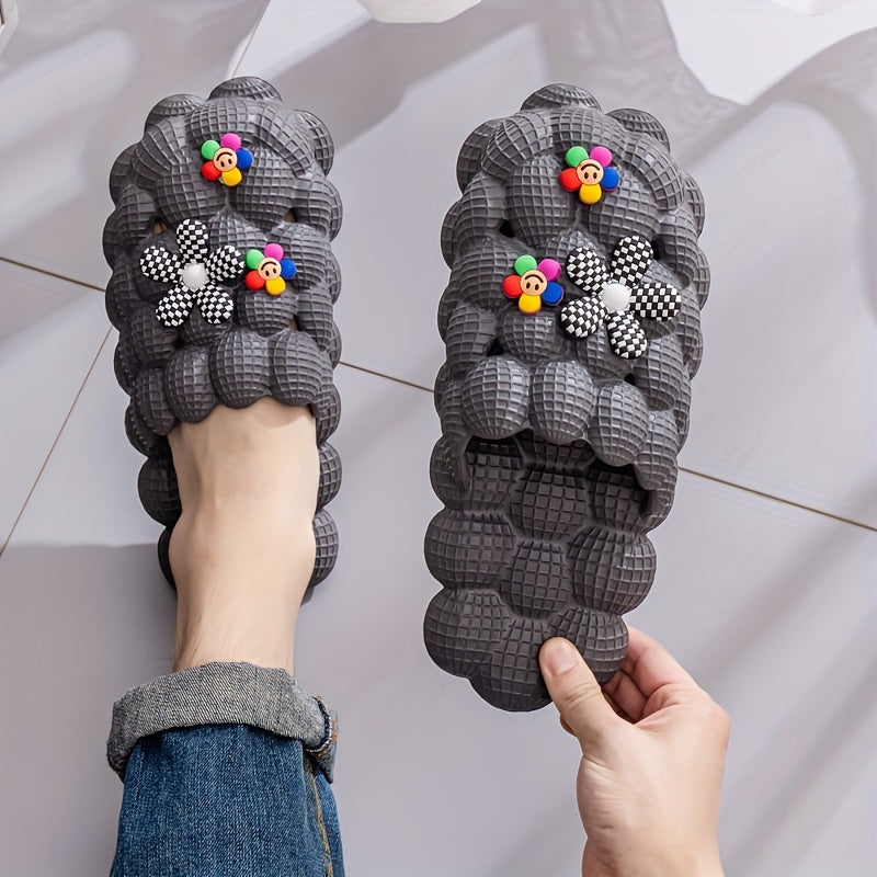 And Odorless EVA Bag Head Cool Slippers Women'S Soft Bottom Couple Massage One-Word Drag Women'S Slippers Men'S Indoor And Outdoor Wear Flower World, Women Shoes