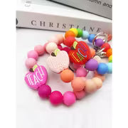 New Cartoon Apple Keychain, Creative Handmade Beaded Pendant Bracelet for Women, Unique Bag Accessory — view 1