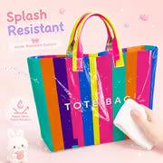 High-Saturation Neon Stripe Jelly Bag | American Retro Color Block Tote, Perfect for Pool Play, Road Trips, And — view 4