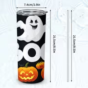 1pc 20Oz Halloween Ghost Boo Pumpkin Moon Bat Graveyard Stainless Steel Insulated Tumbler Coffee Office Travel — view 3