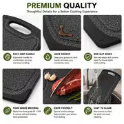 3pcs Cutting Board, Non-Slip Kitchen Chopping Boards with Juice Groove-Friendly, & Easy, Durable Boards for — view 10