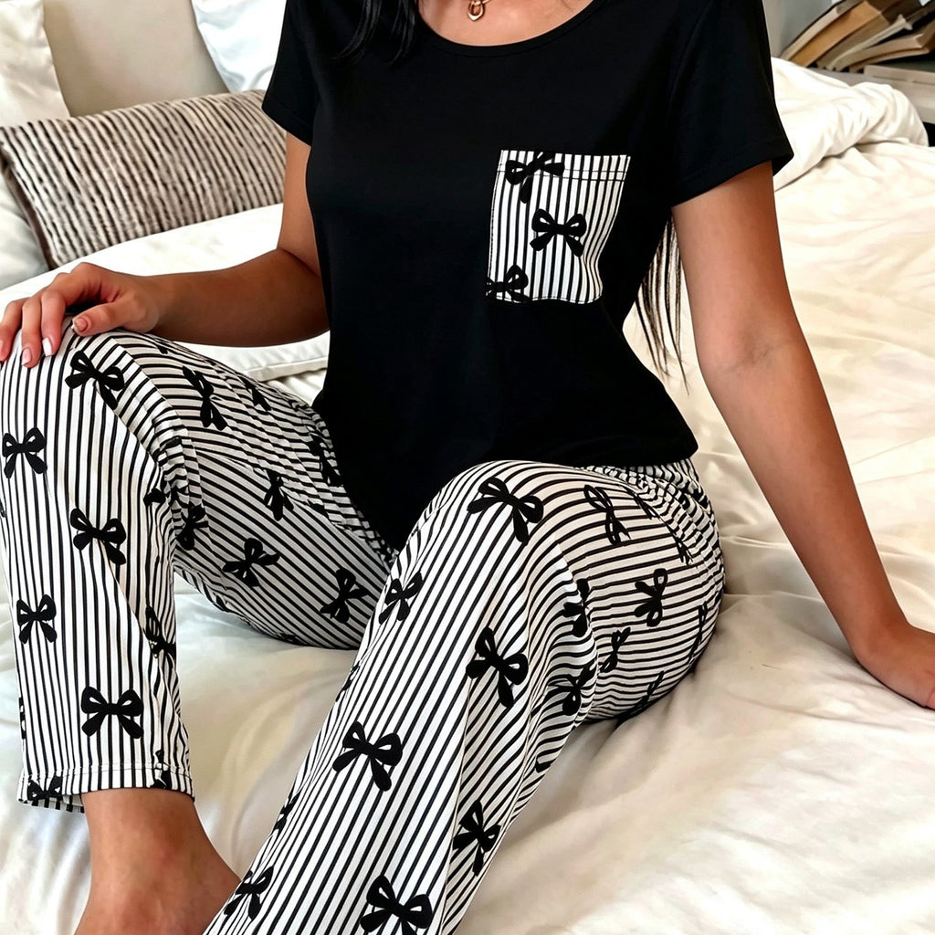 Women's Pajama Set • with Bow Detail