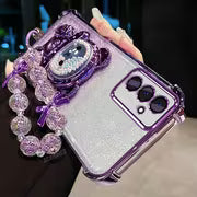 Phone Case: ACANRIES Luxury Star Bead Wrist Strap Chain Lanyard with Cute Bead Bear Folding Stand Holder and — view 12