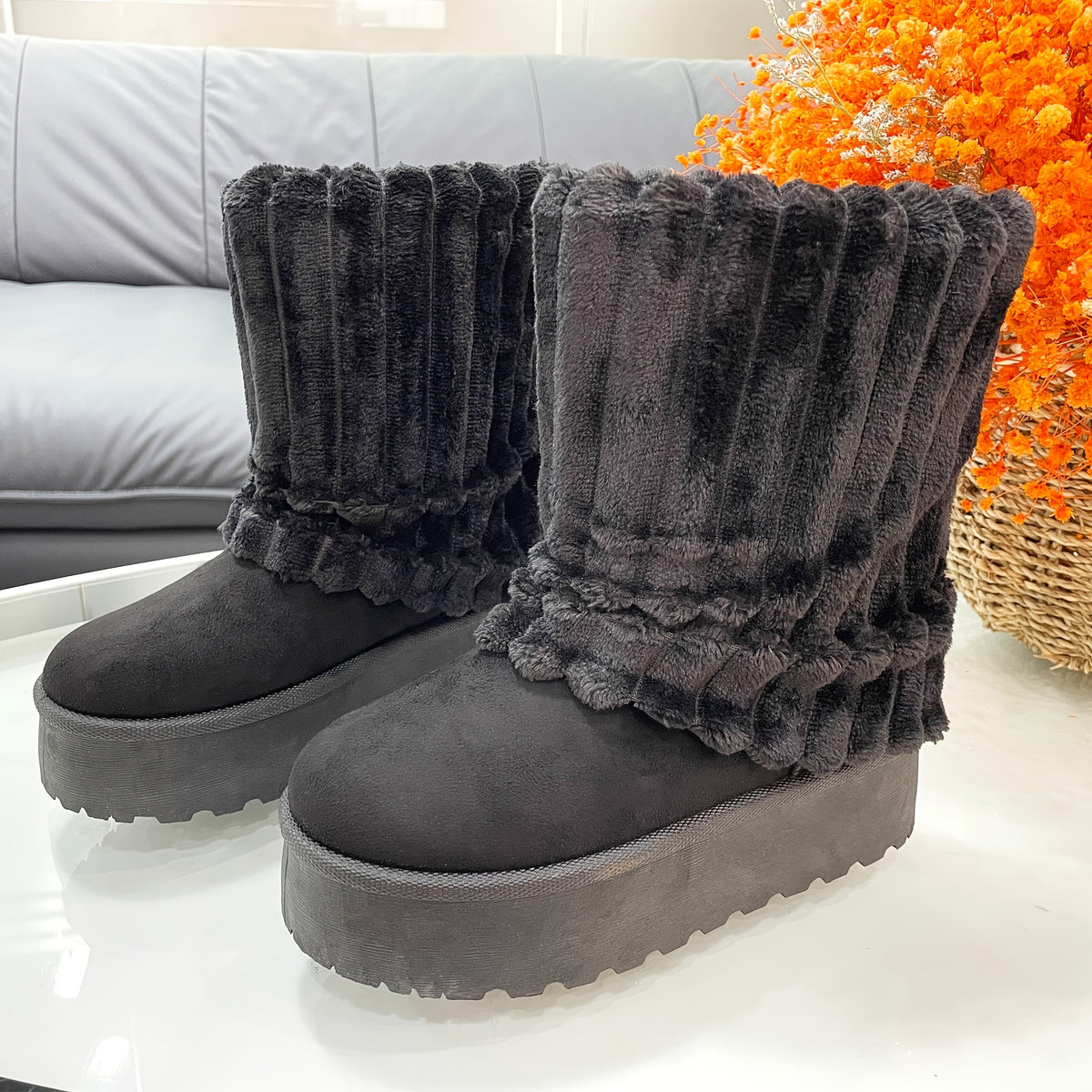 Snow Boots for Women Genuine Suede Leather, Women Shoes