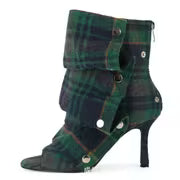 Women'S Faux Knee-High Stiletto Party Boots With, Detachable Fold-Over Cuff, Stud Details, And Back Zipper — view 12