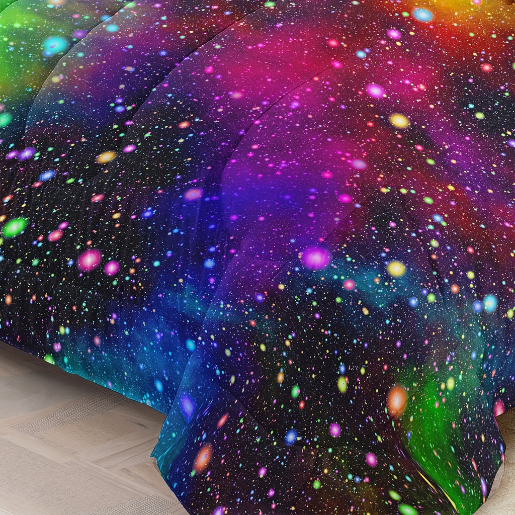 2/3pcs Rainbow Galaxy Printed Comfortable Comforter Set