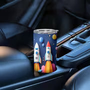 1pc 20oz Colorful Space Rocket Astronaut Planet Universe Stainless Steel Insulated Tumblers Coffee Office Travel — view 5
