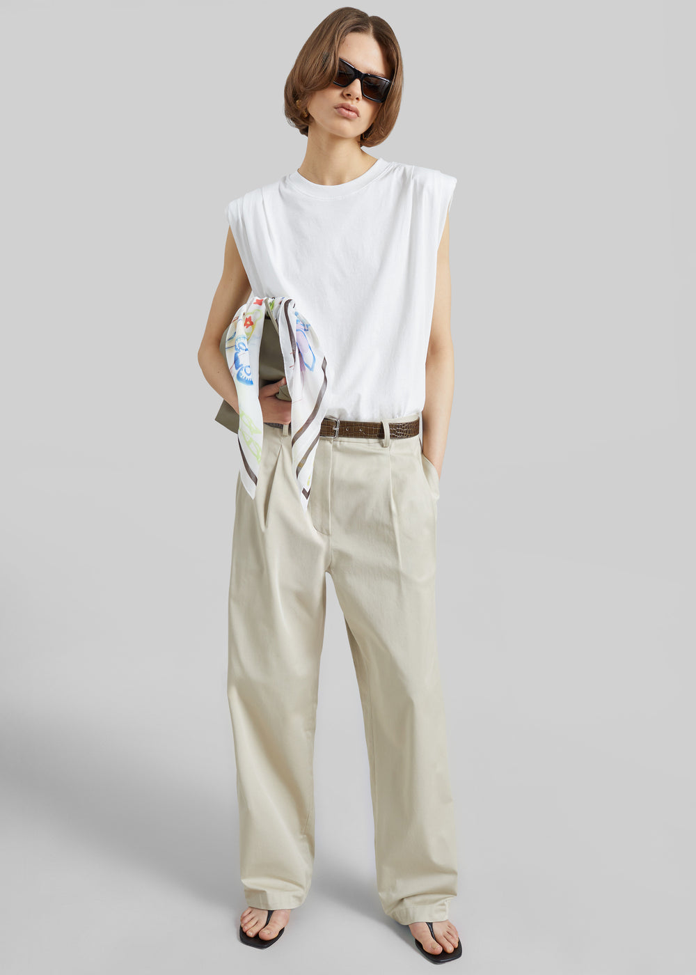 The Red You Answer To | Ribbed Lyocell Scoop-Neck Tank, Relaxed Fit