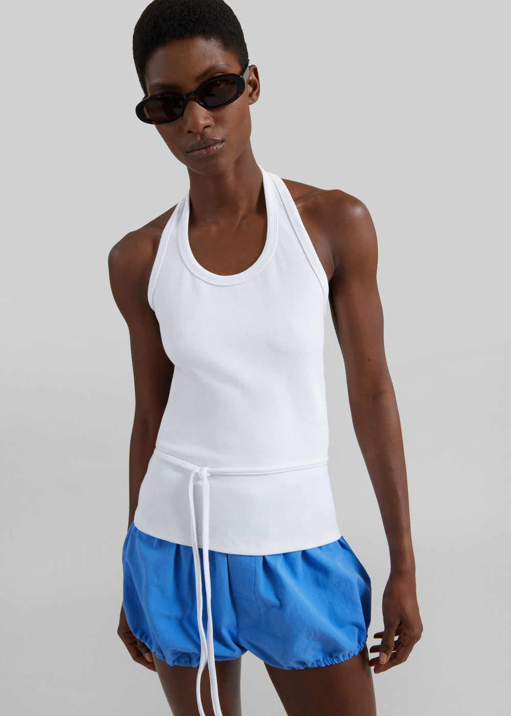 The Red You Answer To | Ribbed Lyocell Scoop-Neck Tank, Relaxed Fit