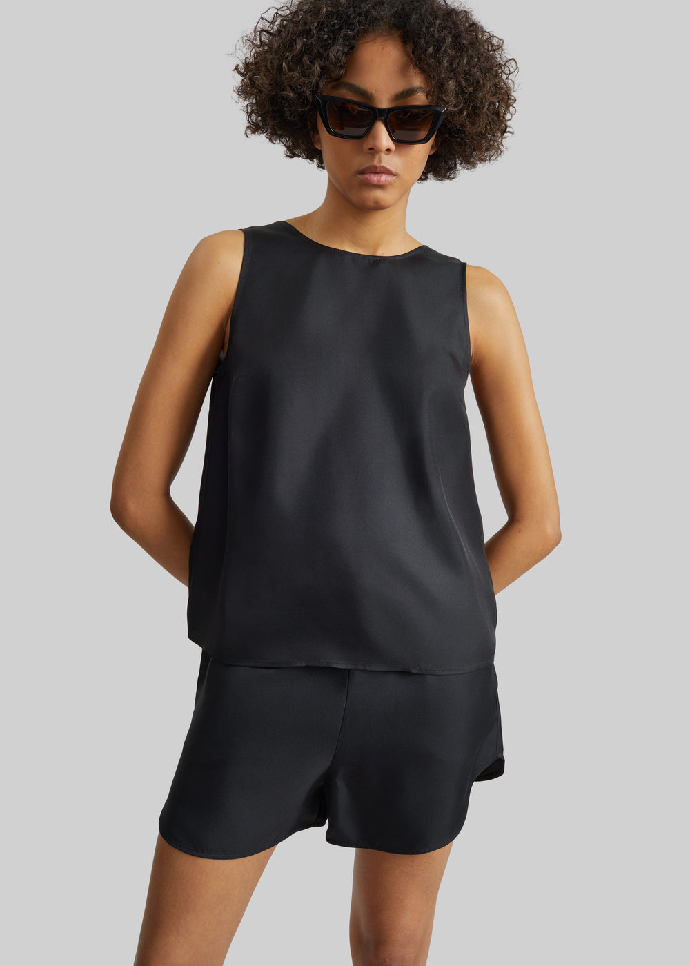 The Red You Answer To | Ribbed Lyocell Scoop-Neck Tank, Relaxed Fit