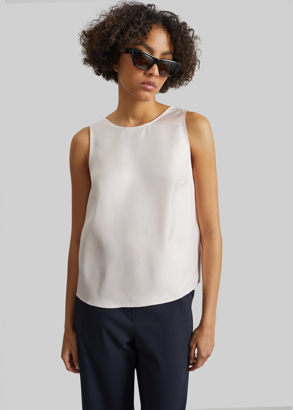 The Red You Answer To | Ribbed Lyocell Scoop-Neck Tank, Relaxed Fit