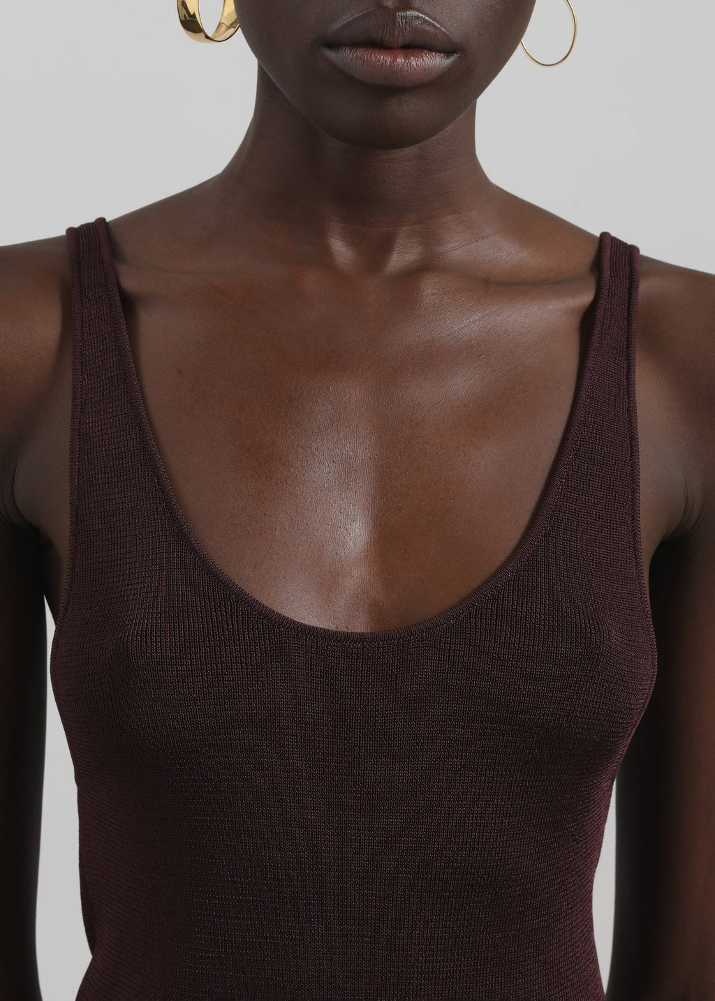 The Red You Answer To | Ribbed Lyocell Scoop-Neck Tank, Relaxed Fit
