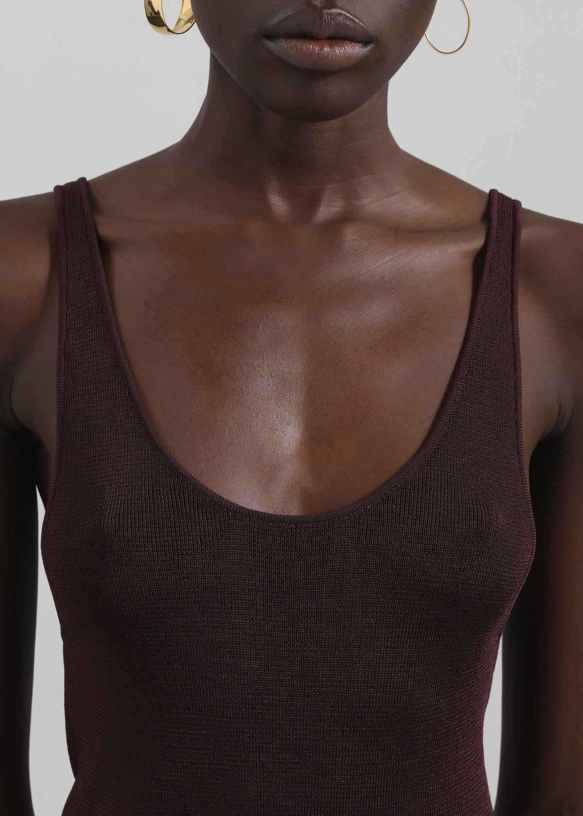 The Red You Answer To | Ribbed Lyocell Scoop-Neck Tank, Relaxed Fit
