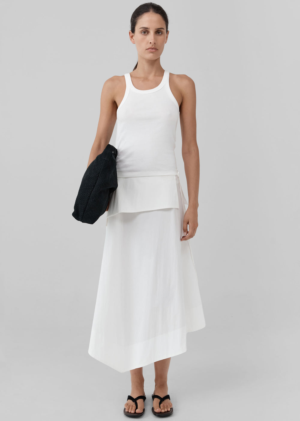 The Red You Answer To | Ribbed Lyocell Scoop-Neck Tank, Relaxed Fit
