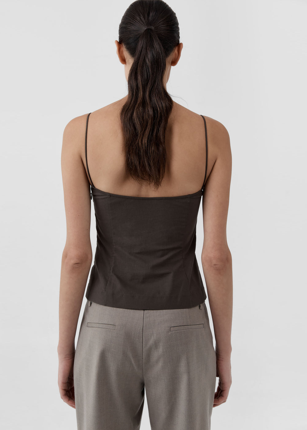 The Red You Answer To | Ribbed Lyocell Scoop-Neck Tank, Relaxed Fit