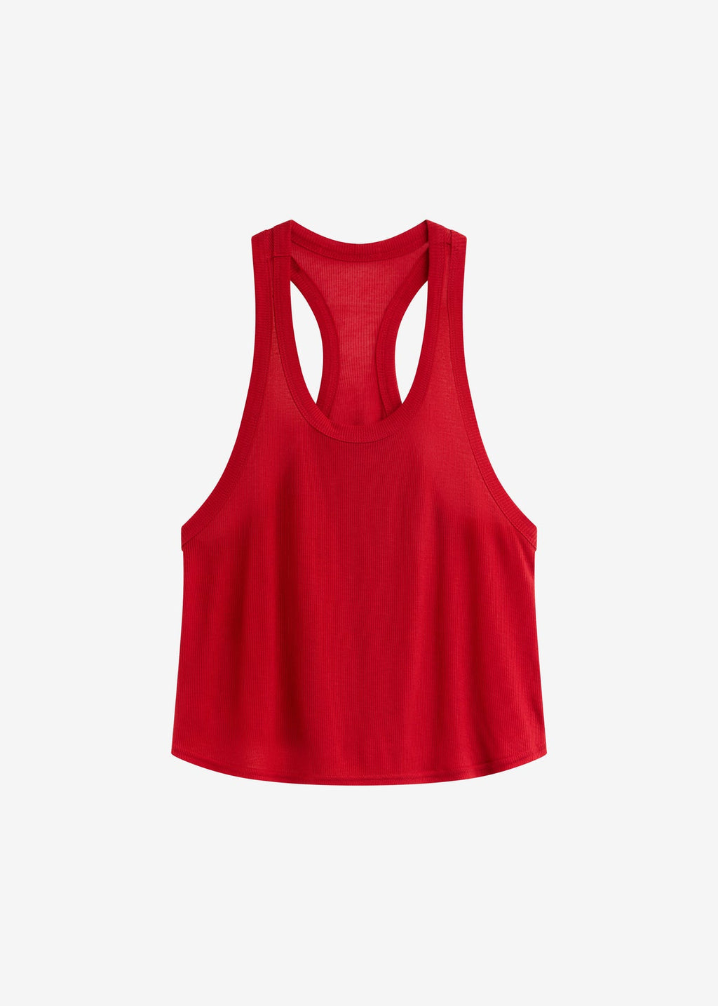 The Red You Answer To | Ribbed Lyocell Scoop-Neck Tank, Relaxed Fit