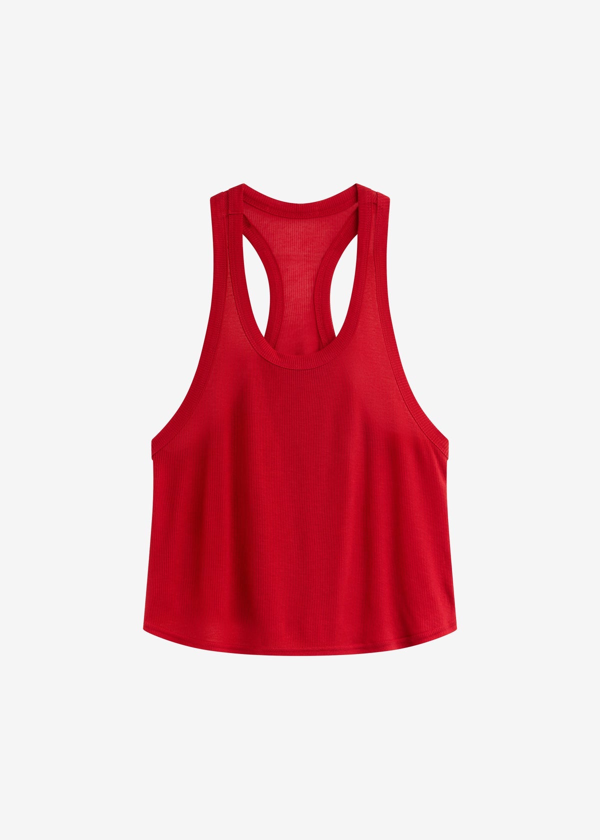 The Red You Answer To | Ribbed Lyocell Scoop-Neck Tank, Relaxed Fit