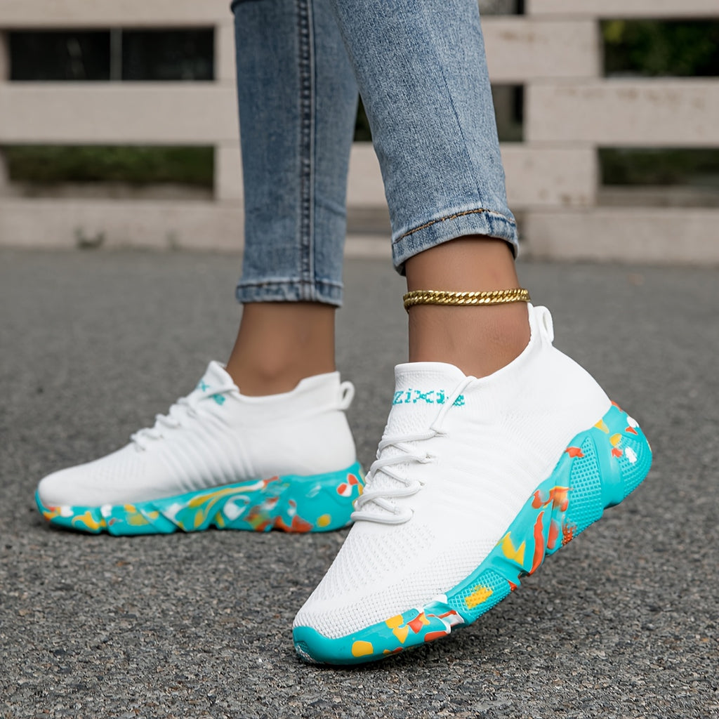 New Fly-Ribbed Mesh Footwear - Trendy Casual Sports Platforms, Low-Top Large-Size Athletic Shoes, Running Footwear, Everyday Shoes