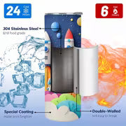 1pc 20oz Colorful Space Rocket Astronaut Planet Universe Stainless Steel Insulated Tumblers Coffee Office Travel — view 4