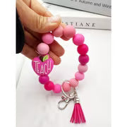 New Cartoon Apple Keychain, Creative Handmade Beaded Pendant Bracelet for Women, Unique Bag Accessory — view 10