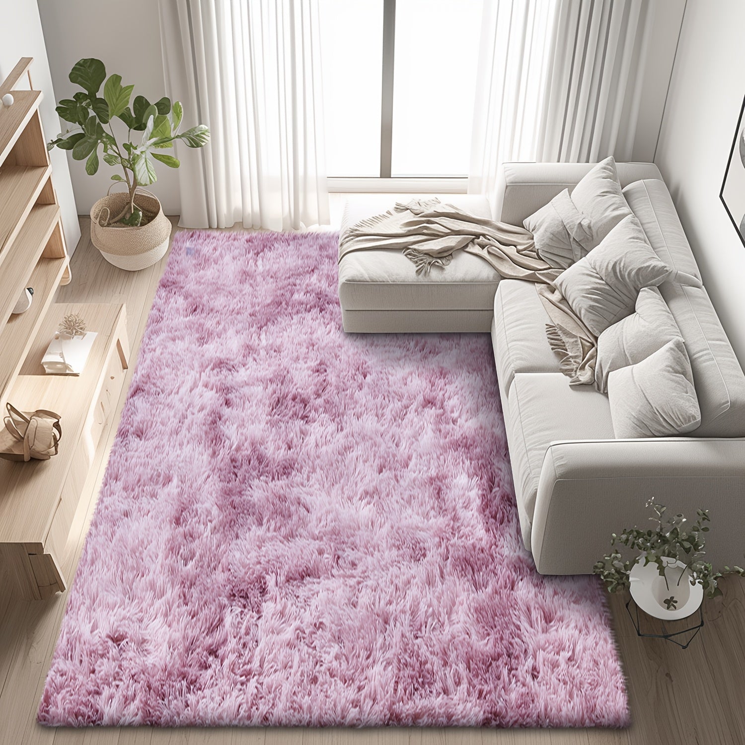 Cozy And Soft Shaggy Rug Ideal for The Living Room, a Pink Area Rug Suitable for The Bedroom, a Vibrant And Fuzzy Carpet, Perfect Indoor Rugs for Valentine'S Day Decoration, Thoughtful Gifts for Valentine'S Day, Birthdays, And Weddings