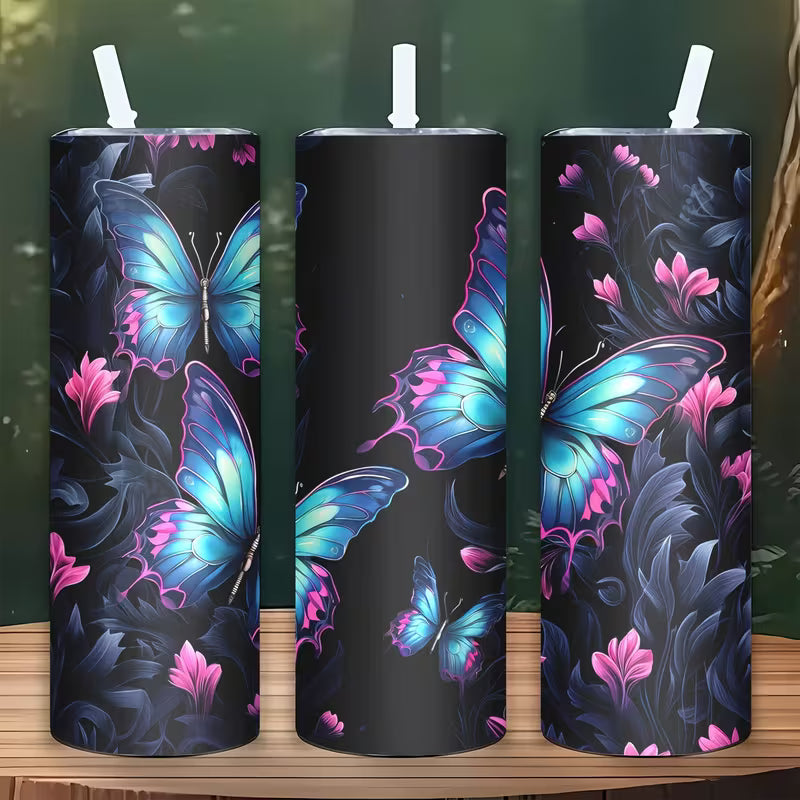 20oz Stainless Steel Water Bottle with Straw and Lid, Hand Wash Only, Lightweight, PVC Free, Round Shape — view 8