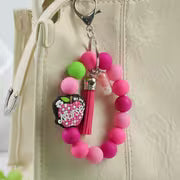 NURSE Day Pink Beaded Keychain with Tassel Charm, Bag Charm, Key and Car Key Anti-Loss Accessory, Gift for — view 3