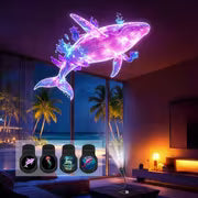 4 Light Strips+projection Light, Portable USB Marine Creature Projection Night Light - Replaceable Ocean Pattern — view 9