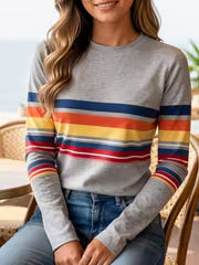 Casual Long-Sleeve T-Shirt for Women with a Slogan Print - Made from Soft, Medium-Stretch Fabric, Featuring a — view 1