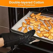4pcs Silicone Oven Gloves And Pot Rack Heavy Duty Cooking Gloves Tool, Hot Pad BBQ Gloves, Roasting Gloves And — view 2