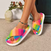 Women's Cozy Winter Slippers with Non-Slip EVA Sole & Cushioned Footbed - Soft Fabric Upper Suitable for - Wear — view 3
