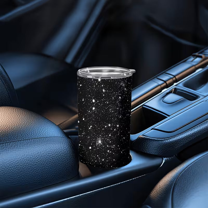 1pc 20Oz Starry Night Sky Pattern Stainless Steel Insulated Travel Mug with Lid, Leakproof And BPA Free, Keeps — view 11