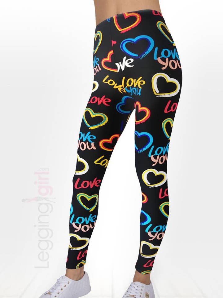 Lovable - Hearts Printed Feathersoft Women's Leggings