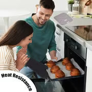 4Pcs Oven Mitts with Pot Holders， Heat Resistant Cotton Microwave Gloves， Kitchen Mitts for Baking Cooking BBQ — view 6