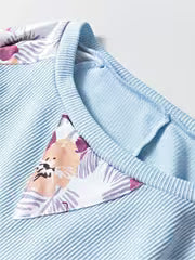 Boho Retro Cream Raglan Lantern Bubble Puff Sleeve Floral Sweater Shirt — view 5