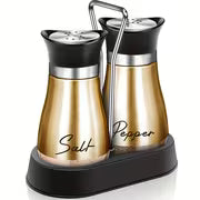 Stand 3pcs Set 2 Jars Salt And Pepper Shakers. Seasoning Shaker Salt Shaker Pepper Shaker Can Be Used for — view 12