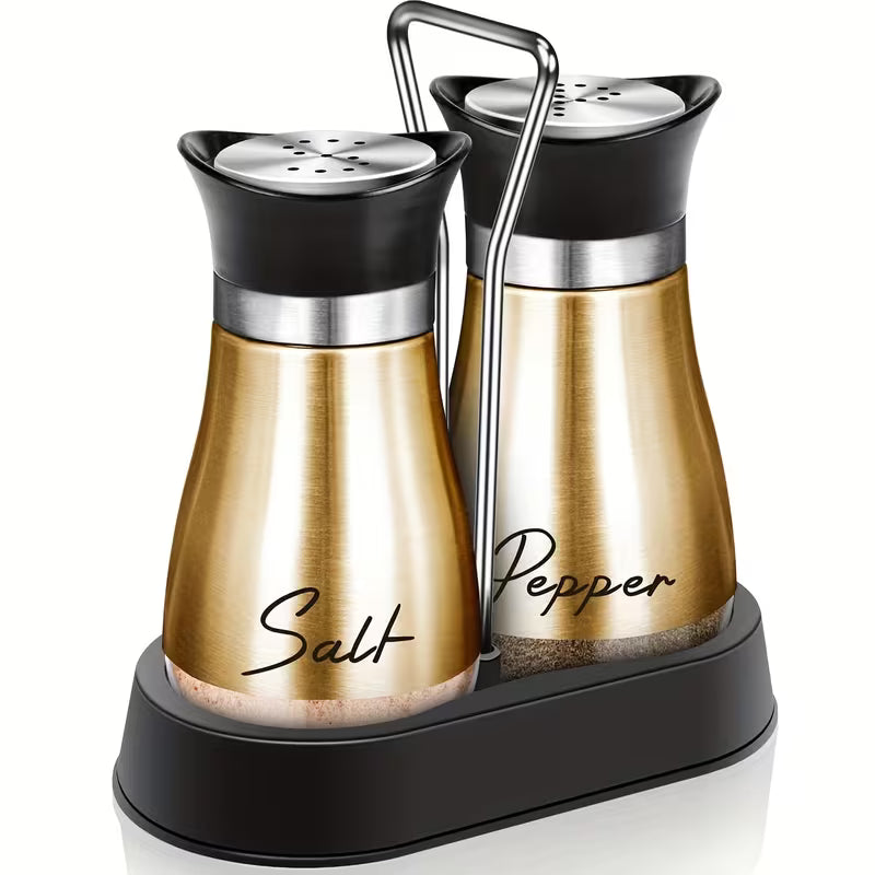 Stand 3pcs Set 2 Jars Salt And Pepper Shakers. Seasoning Shaker Salt Shaker Pepper Shaker Can Be Used for — view 10