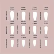 47pcs Full Cover Press on Nails Suitable for Christmas, Ballerina Medium Length Glossy Acrylic Nails with Blue — view 5