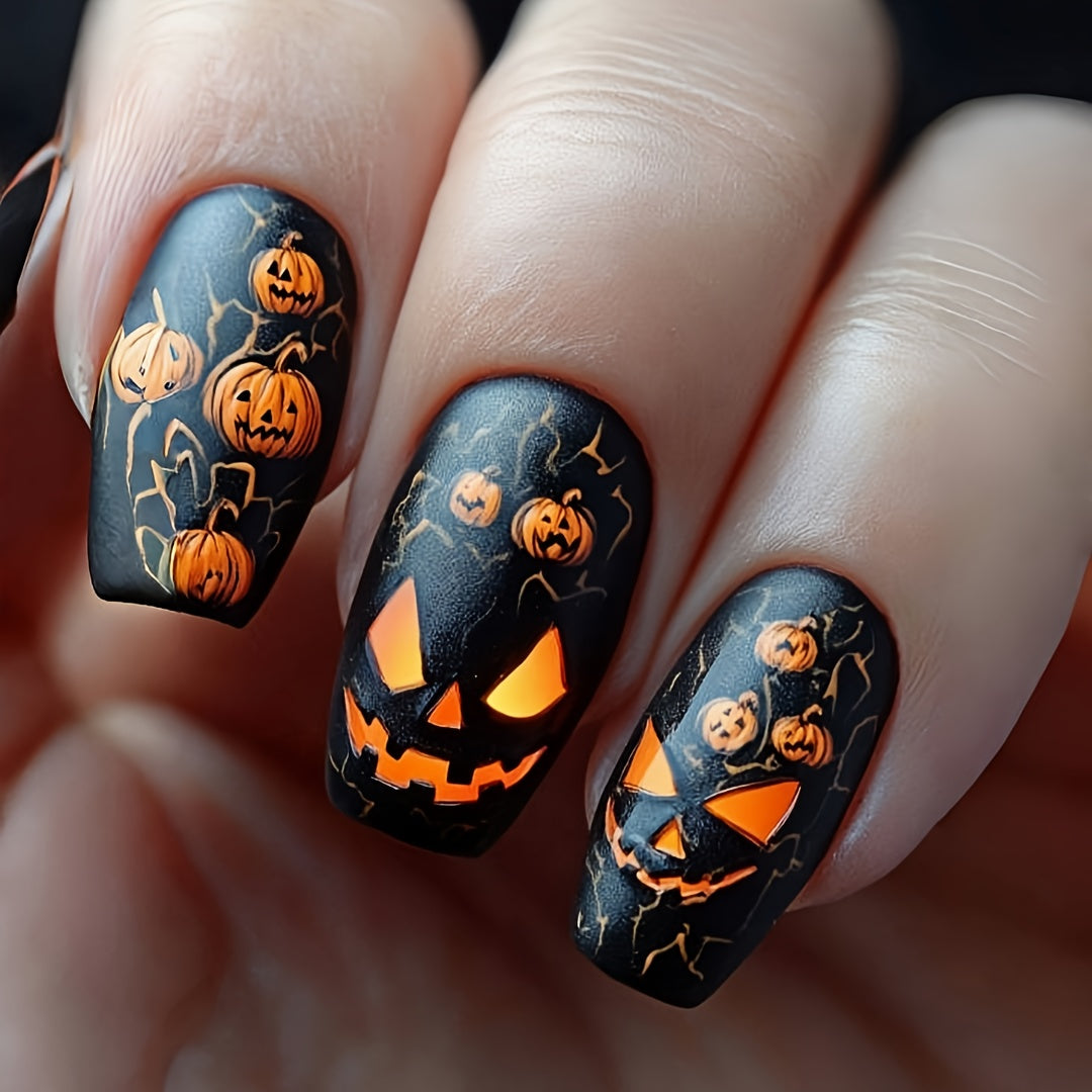 Halloween Pumpkin Press-On Nails