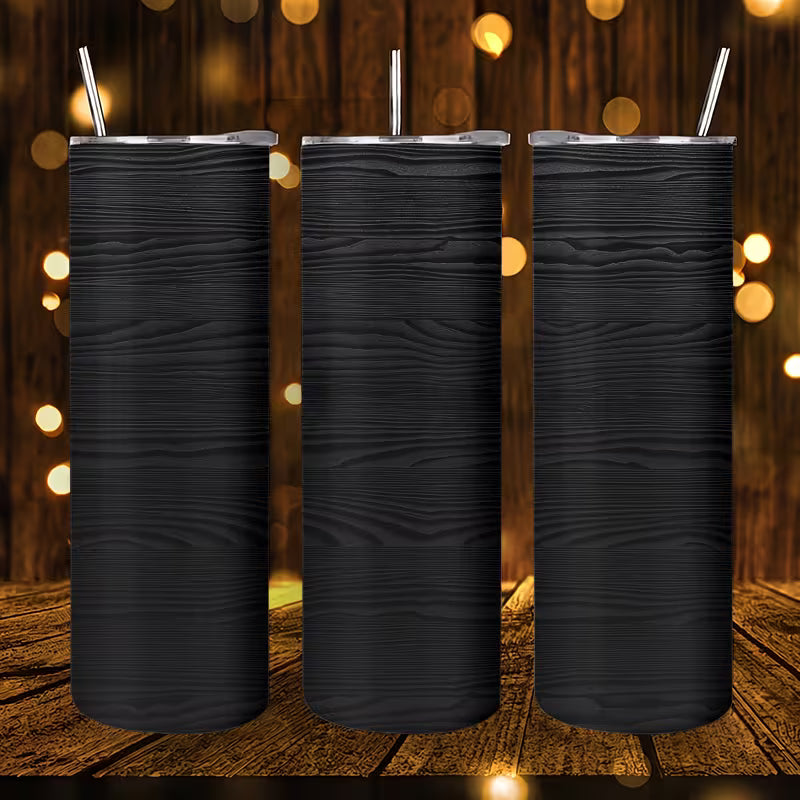 1pc 20oz Black Wood Grain Stainless Steel Insulated Travel Mug with Lid, Leakproof BPA Free, Keeps Drinks Hot & — view 7
