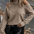 Spicy Fake 2pcs Off-shoulder Turtleneck Top
