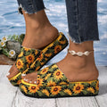 2026 Summer Plus-Size Slippers with Embroidery, New Thick-Soled Women'S Slide Sandals in European And American Style, Women Shoes