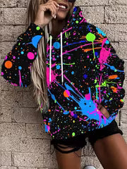 Women's Neon Paint Splatter Hoodie — view 1