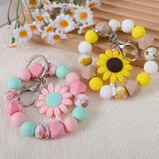 Charming Sunflower Beaded Keychain with Small Floral Pattern, Sunflower Pendant for Bags and Backpacks, Perfect — view 3